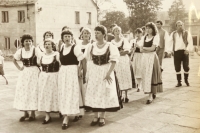 Frymburk dance and singing group, witness first on the right