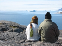 With his wife in Greenland