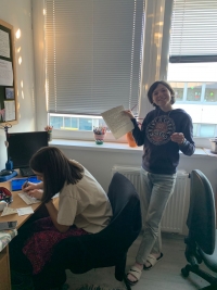 Students team of the Memory of Our Neighbours working on a project