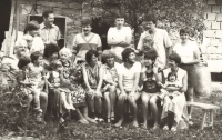 Antonín Mikolášek (left) with his family. 1977