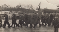 May Day parade in Vrchlabí, on the photograph classmates of Frantisek Drápala from the vocational school