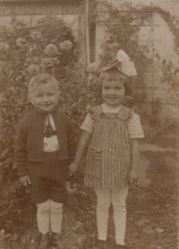 Fr. Drápala with his friend Lída Skalíková, 1944