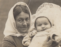 František Drápala with his grandmother