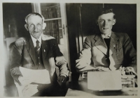 On the right, the witness's grandfather, Josef Kuthan, the eldest, and on the left, the witness's father, Josef Kuthan Senior, 1939