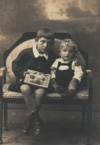 With his sister Miluška, early 1930s