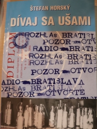 Photograph of the cover of Štefan's book "Look with your ears".

