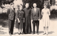 With his parents and siblings after priestly ordination, 1964