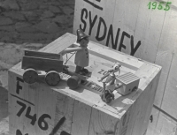 JAS toy on the way to the 1955 Sydney Summer Olympics
