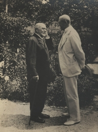 Meeting of T.G. Masaryk and Alois Jirásek in Hronov, 1926