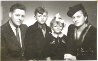 The Stacke family with two older children, circa 1940