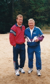 Dalibor Motejlek (on the right) with Pavel Ploc, the 1980s, Harrachov
