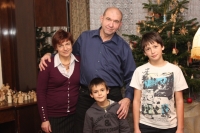 With her husband and their youngest sons, Christmas 2013 