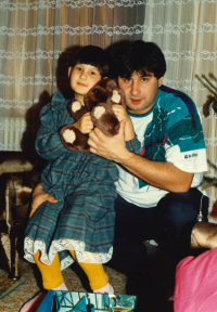 Michal Polman with his daughter