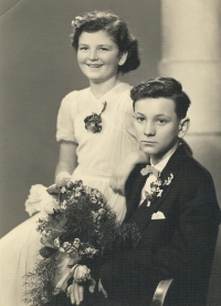 Eighteen-year-old Karel Rokyta at the wedding of his cousin and the bride's sister