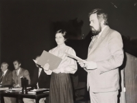 Recitation performance with Pavel Hladík in the Cultural House of Holice - about 1985