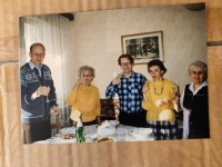 Bratislava 1990, with mother Pavla, cousins Pavla and Juditka Holländer and mother's sister Nelly