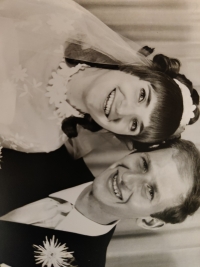 Jerusalem 1971, wedding photo with wife Tamara, born Golan-Goldenberg