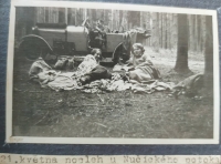 Mum with her friend Milka Jedličková,  overnight stay at the Nučický brook, 21 May 1931 
