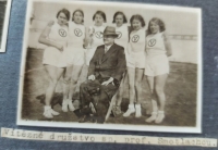 Female volleyball champions, her mum is first from the left with Professor Smotlacha, 1932