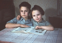 Together with his sister Vera, 1950s	
