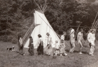Meeting of "Indians" in the 80s. Learning to dance. (near Raspenava or Karlovy Vary)