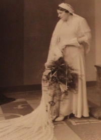 Wedding photo of her mother Leopolda Dosoudilová, 1930s