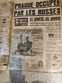 Titulná strana novín France soir z 21. augusta1968