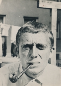 Her husband Jiří Hora, nephew of the poet Josef Hora, during his studies, second half of the 1950s

