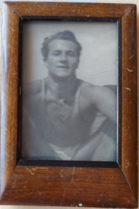 Her dad on the water in 1932