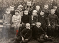 In the first grade in Volkov, Ukraine, during World War II