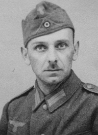 Her father Evžen Barta, 1942