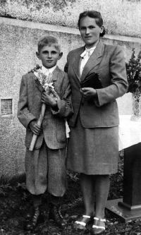 With his stepmother Marie, First Holy Communion, ca. 1948