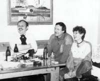 With her husband Jiří on a visit, 1986