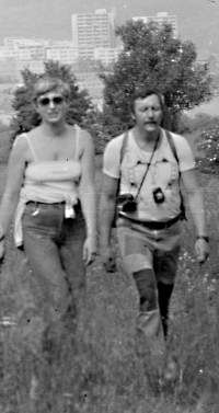 With husband Jiří, trip, 1982