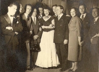 Ljuba Hermanová at a party of the Prague Jewish Community, 1950
