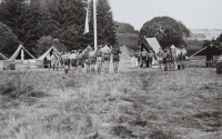 Scout camp Arnoštov – line-up, 1950