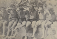 Scout camp Arnostov, group of leaders, 1950