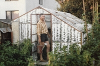 Working in his garden, 1986