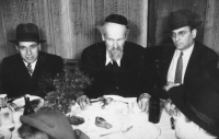 Chief Rabbi Dr. Gustav Sicher (in the middle) with František R. Kraus (on the right), ca. 1960

