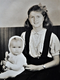 Marie Kovářová with her son Jaroslav