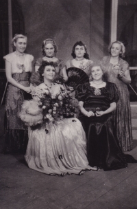 Amateur theatre troupe.  Boskovice, 1951