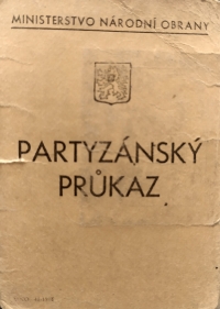 Partisan card of her father Jan Tomášek