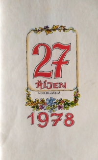 Birthday card from her mother and her partner, painter Zdeněk Bílský from Kopřivnice, who painted it