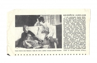 Newspaper cutout about the play, on the photograph Jana Marková
