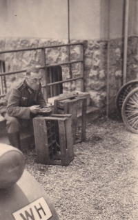 Uncle Karel Hlubek as a soldier of the Wehrmacht, World War II