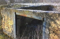 The remains of a German bunker from World War II, from where the area around the Brno Reservoir was bombarded