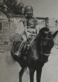 Vera on a horseback, 1947