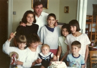 Marián Hošek with family, 1992