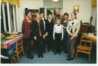 Marián Hošek s rodinou, oslava padesátých narozenin, r. 2000