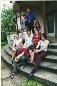Marián Hošek with family, 2002